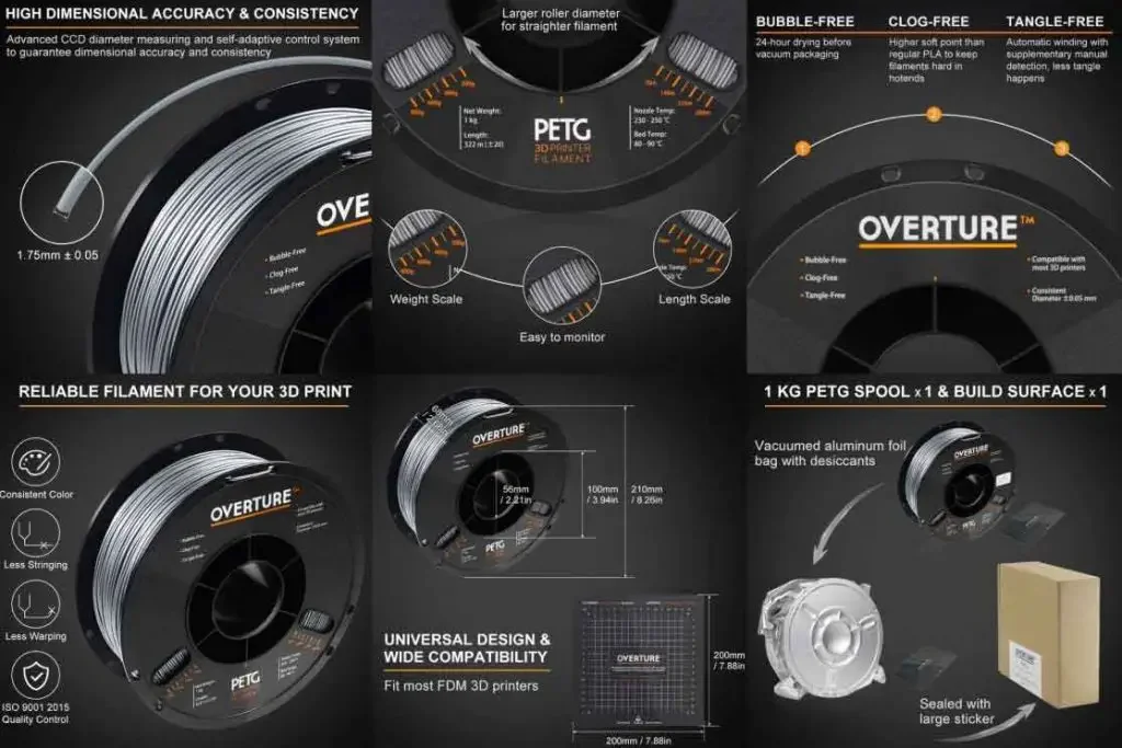 overture pla 3d printer filament